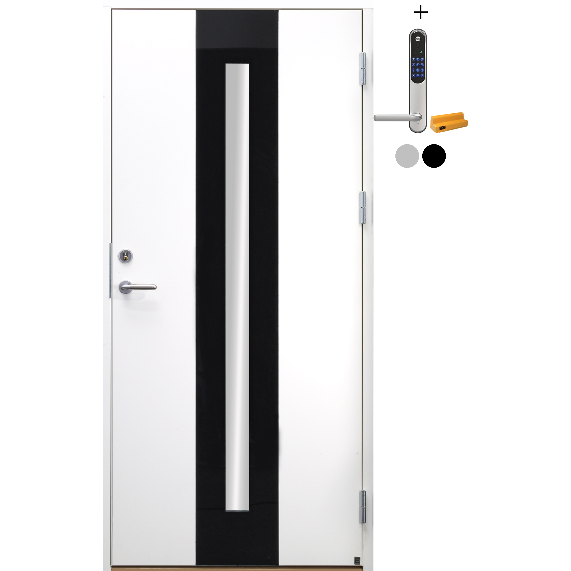 Ytterdør Tundøren Koto 103 G13 Hvit med Yale Doorman Classic Home