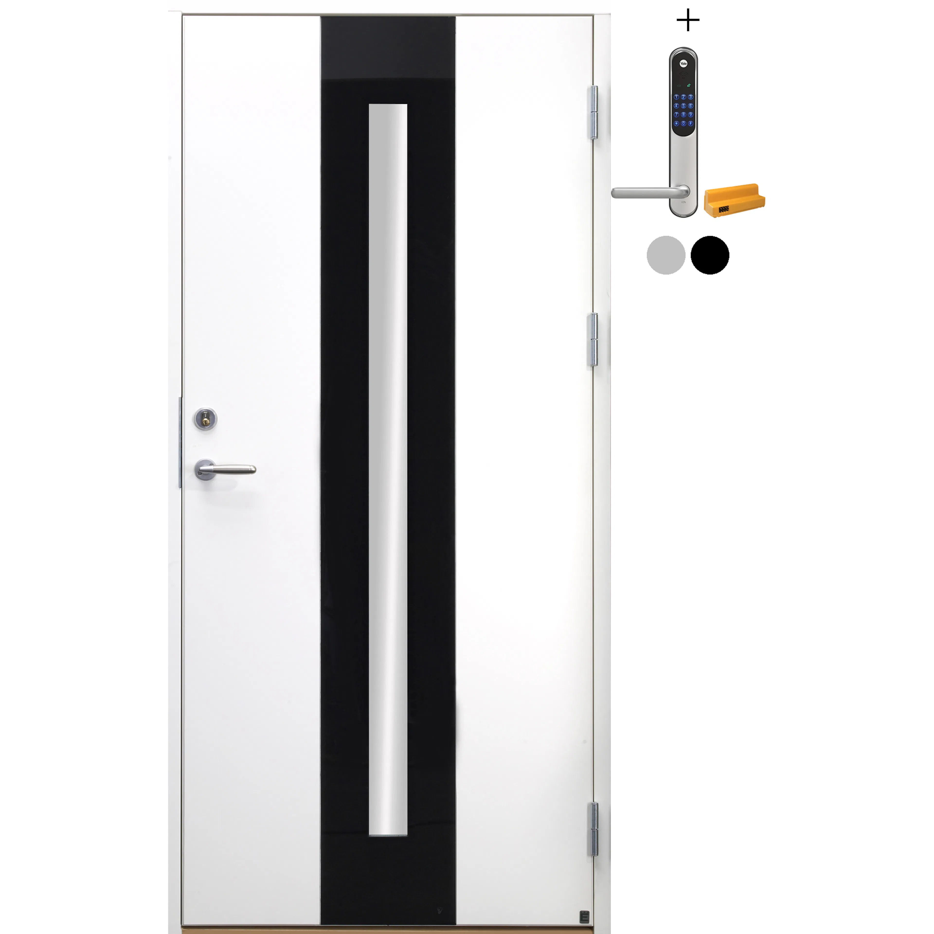 Ytterdør Tundøren Koto 103 G13 Hvit med Yale Doorman Classic Home