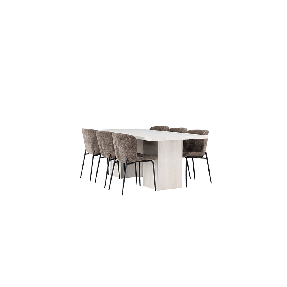 Spisegruppe Venture Home Olga med 6 stk Modesto Stoler