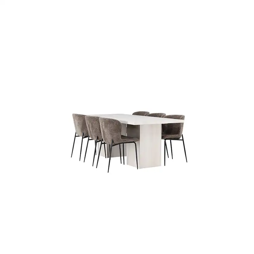 Spisegruppe Venture Home Olga med 6 stk Modesto Stoler