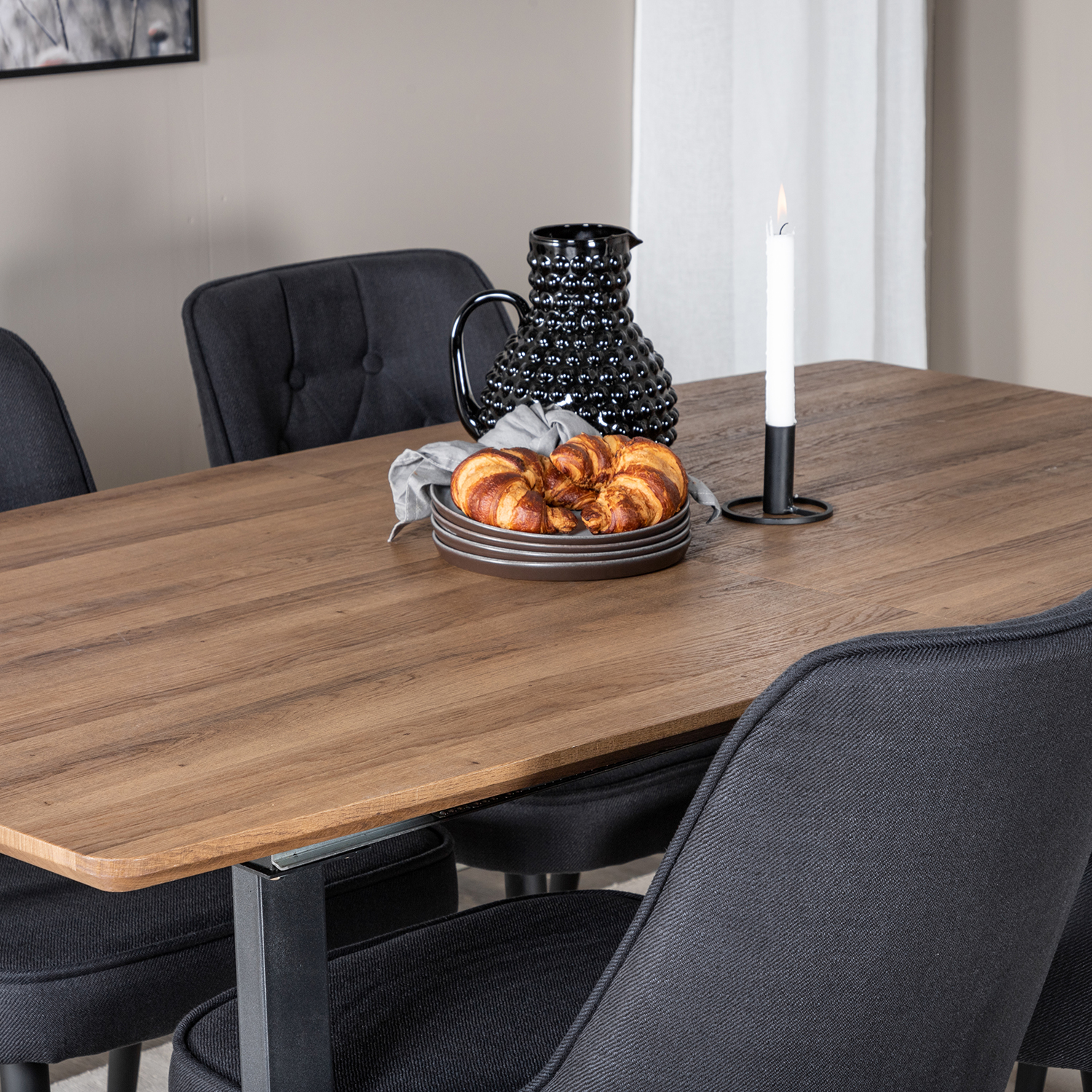 Spisegruppe Venture Home Ina med 4 Vera Stoler Polyester