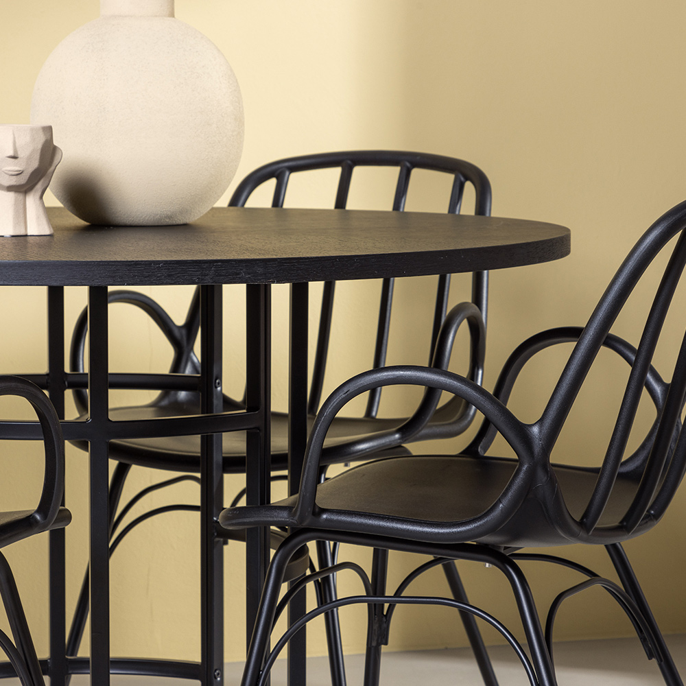 Spisegruppe Venture Home Copenhagen Ø 115 cm med 4 Dyrön Stoler