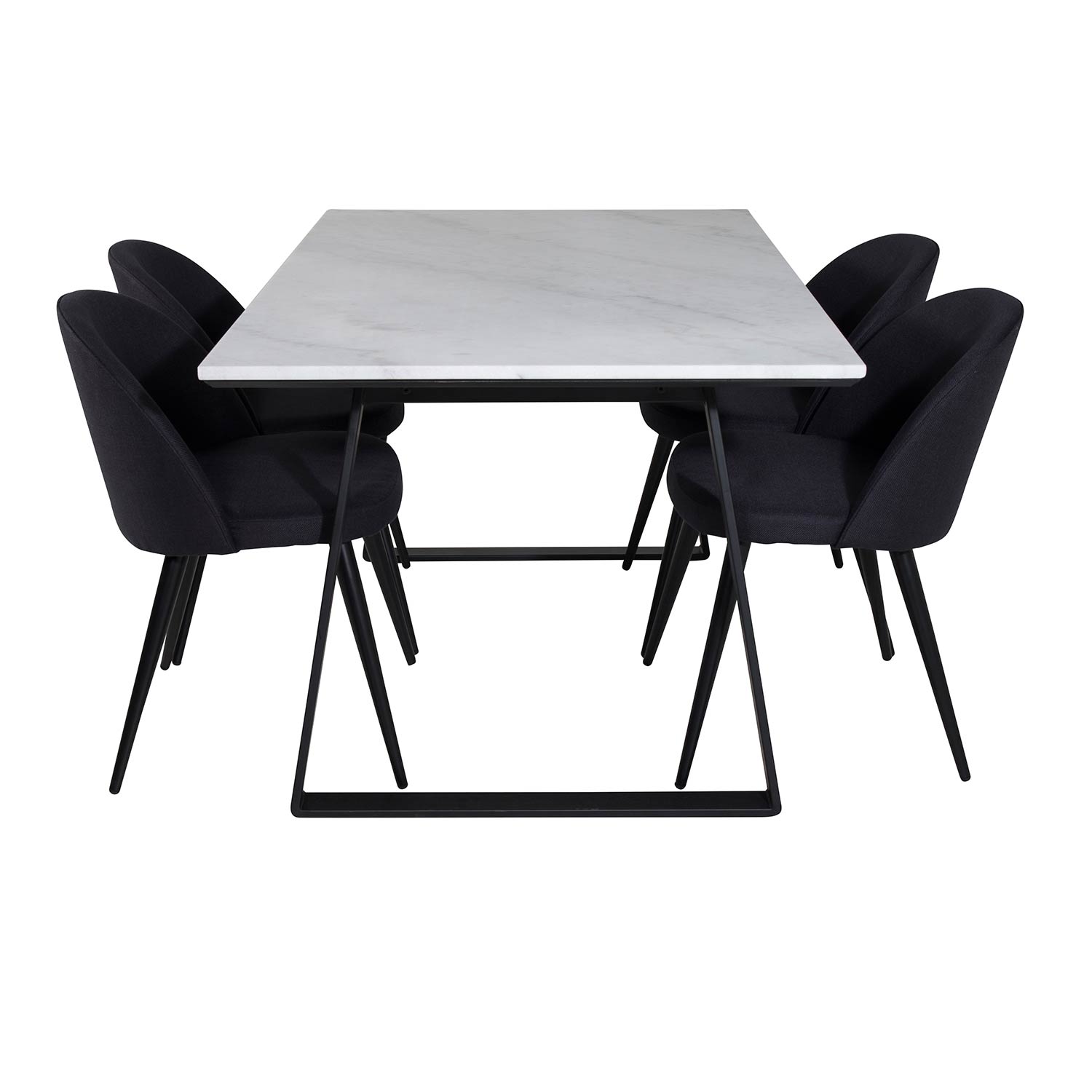 Spisegruppe Venture Home Estelle 140 med 4 Valentina Stoler Polyester