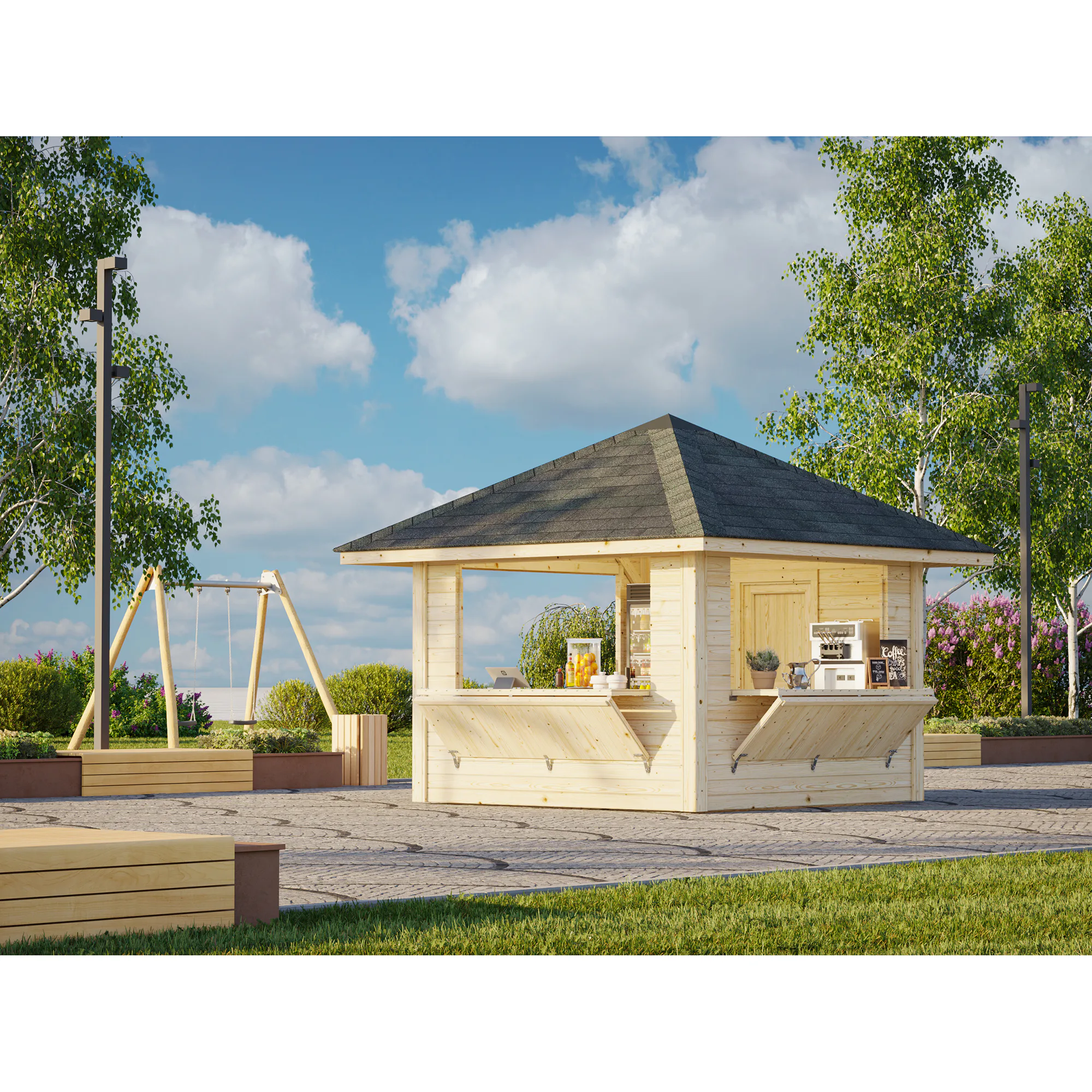 Kiosk Palmako Bianca 8,3 m2 Sett 106