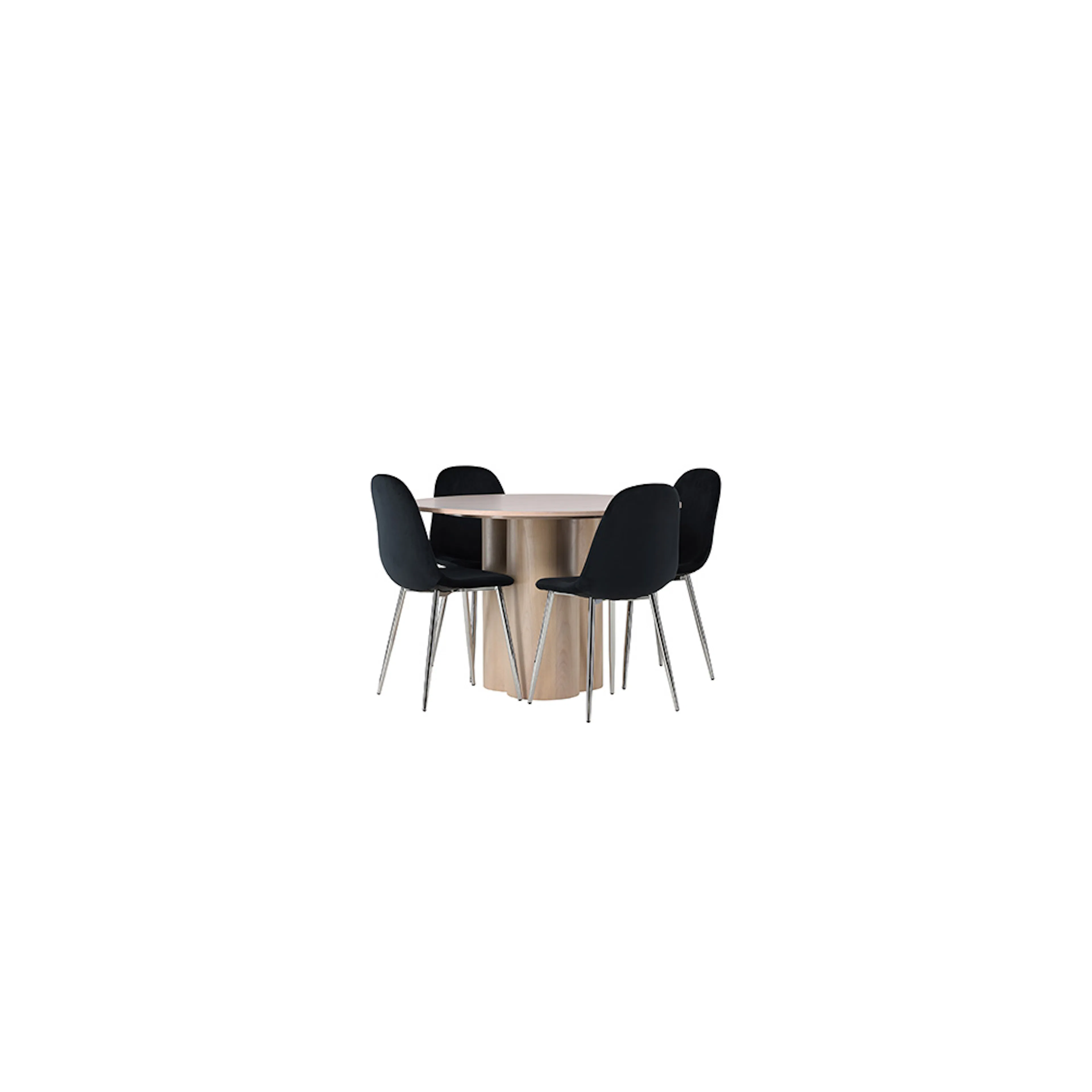 Spisegruppe Venture Home Olivia Ø110 cm med 4 stk Polar Stoler