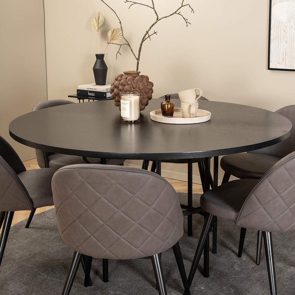 Spisegruppe furniture/fashion Copenhagen Ø140 cm med 6 Velvet Stoler