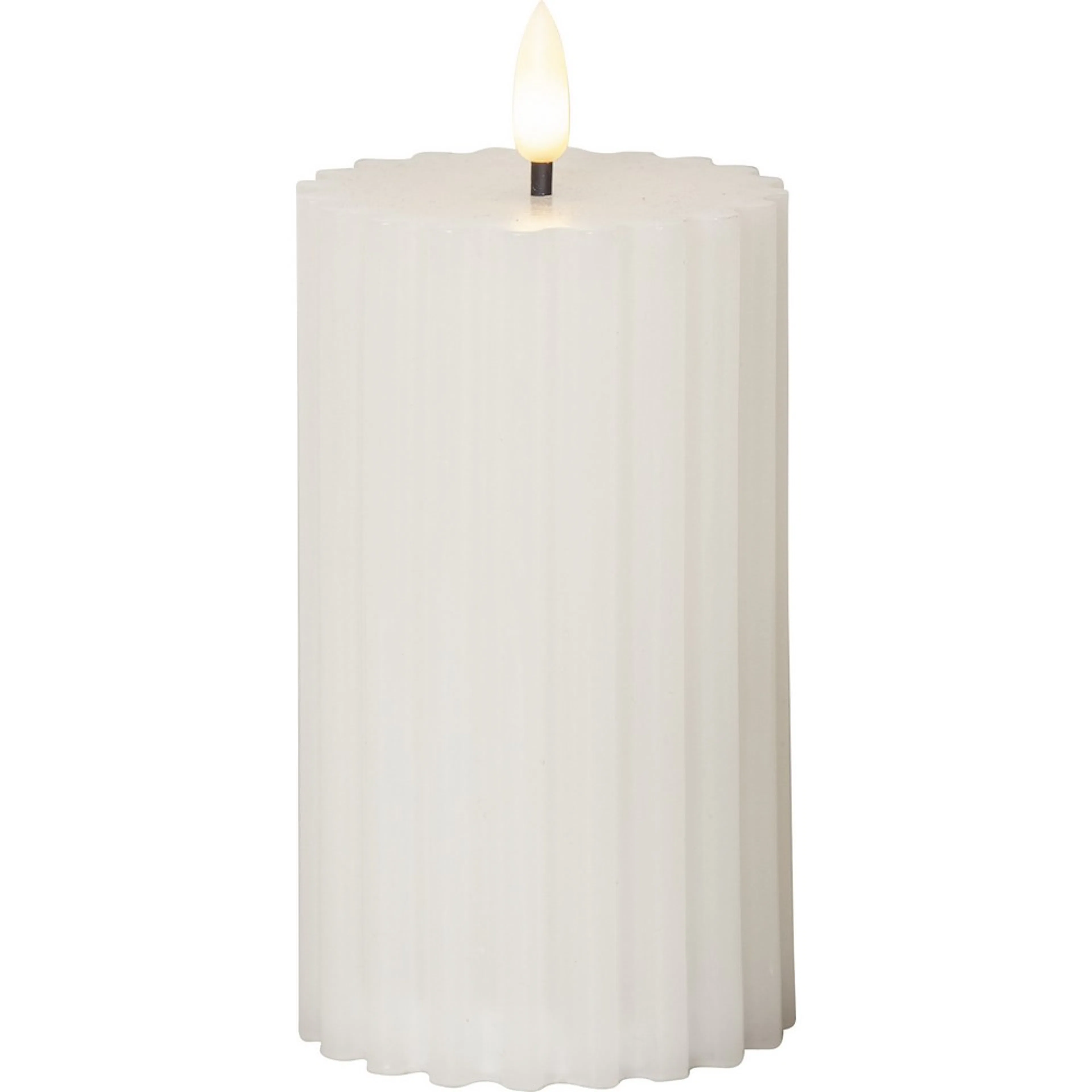 LEDBlockljus Flamme Stripe Hvit