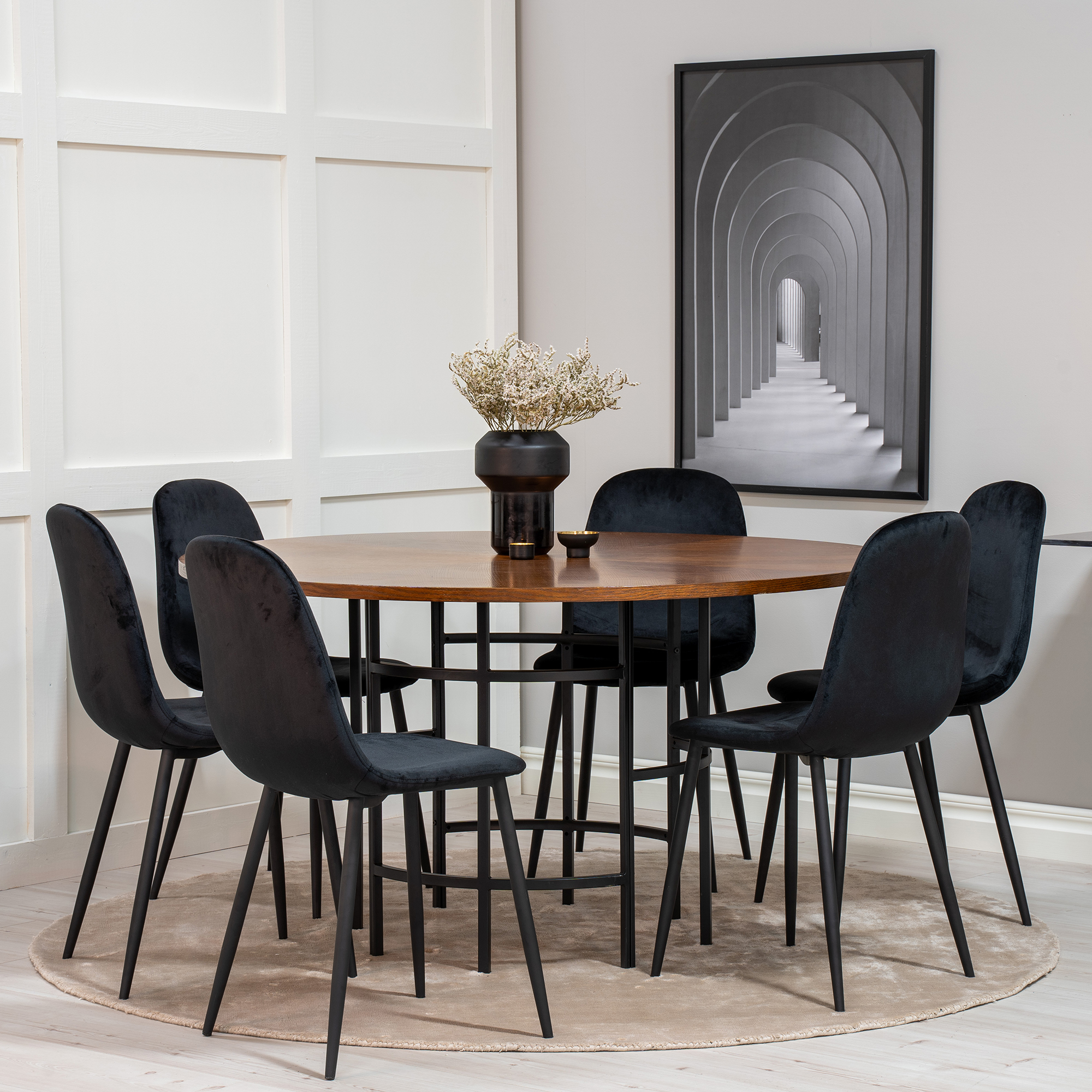 Spisegruppe furniture/fashion Copenhagen med 6 Pobbie Stoler