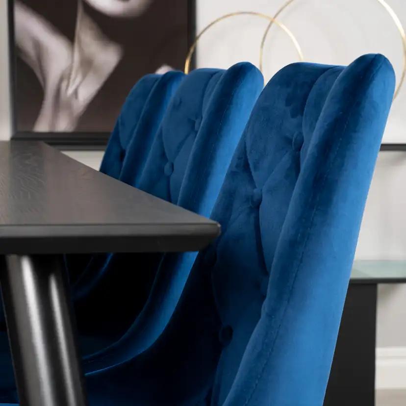 Spisegruppe Venture Home Dipp med 6 Velvet Deluxe Fløyel Stoler