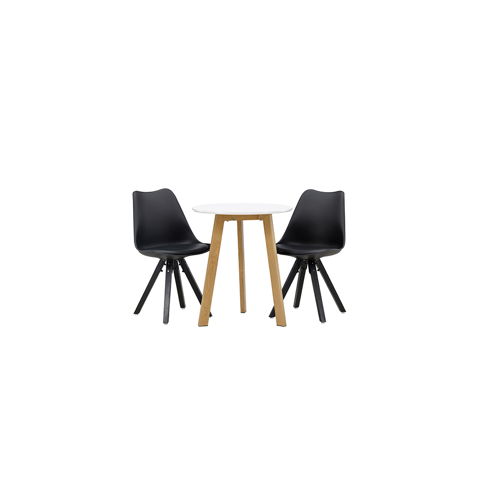 Spisegruppe Venture Home Leonora Ø65 cm med 2 stk Zeno Stoler