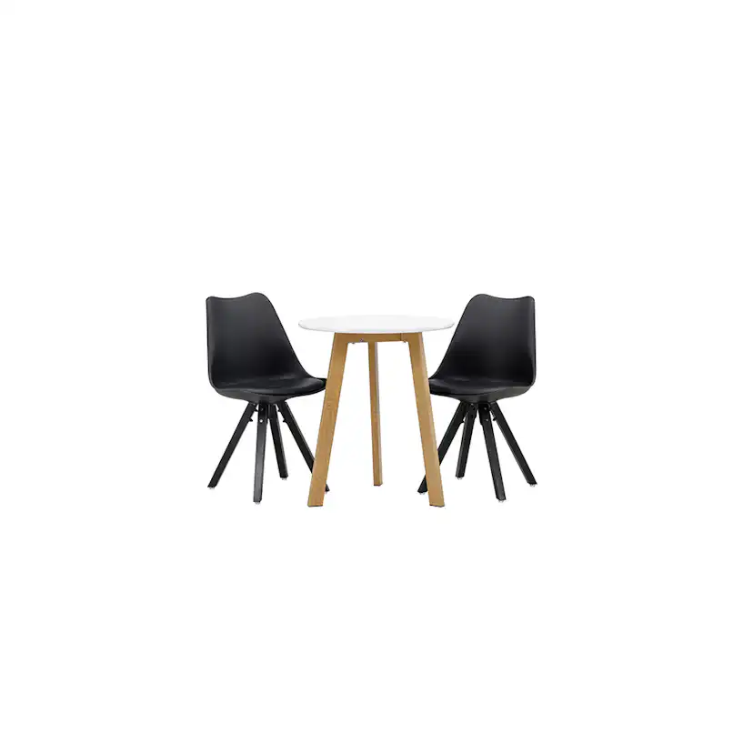 Spisegruppe Venture Home Leonora Ø65 cm med 2 stk Zeno Stoler
