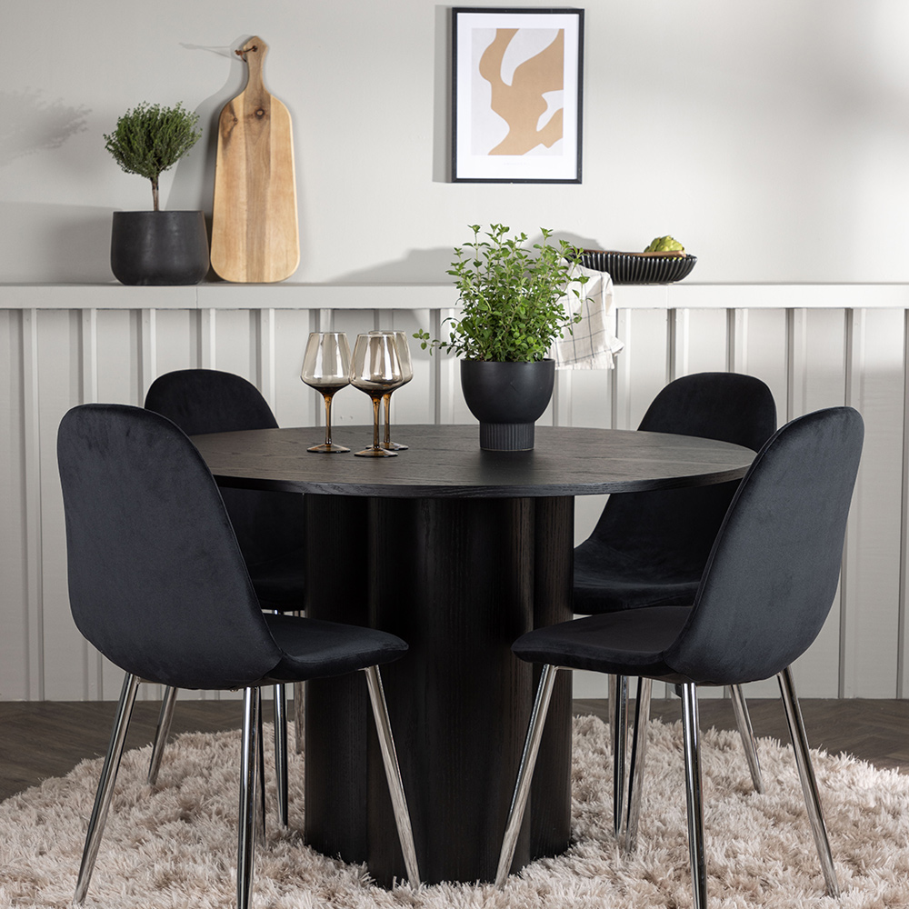 Spisegruppe Venture Home Olivia Ø110 cm med 4 stk Polar Stoler