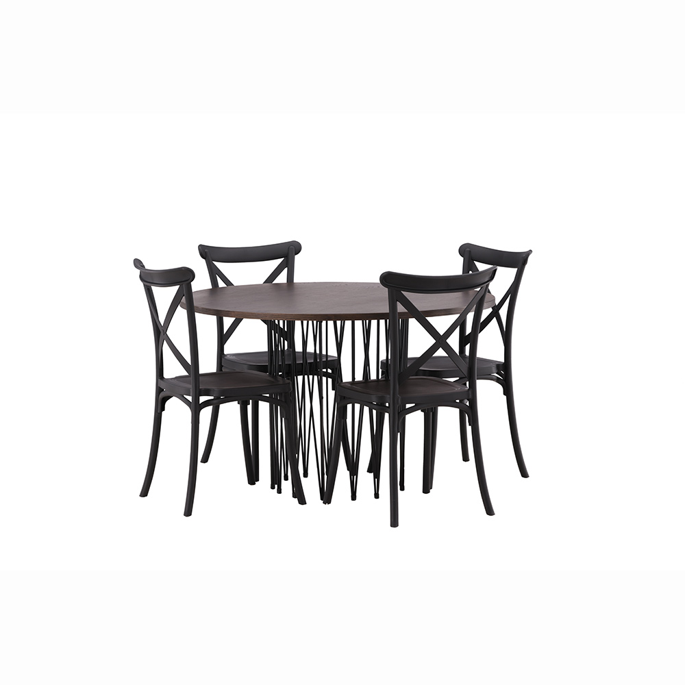 Spisegruppe furniture/fashion Stone Rund med 4 Crosett Stoler