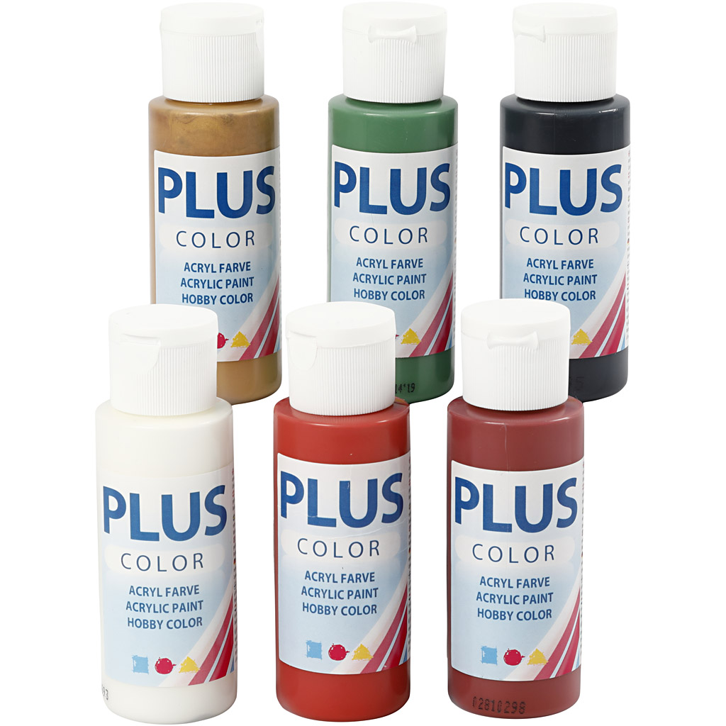 Hobbyfarge Creativ Company Plus Color Jule Farger 6x60 ml/1 Pk
