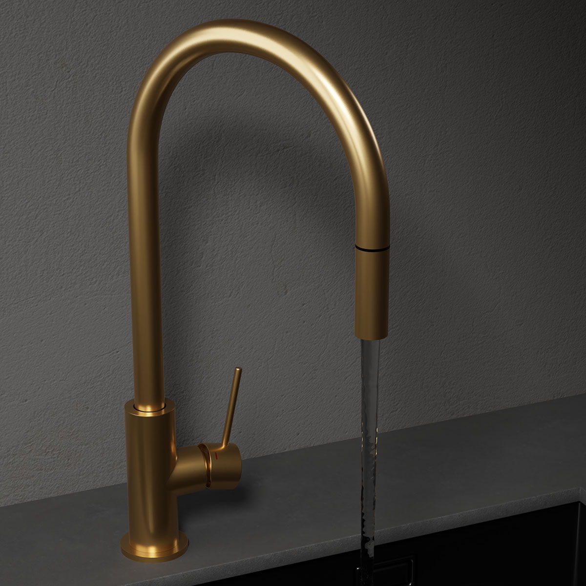 Köksblandare Scandtap Steel Accent Sand D med Diskmaskinsavs Sand Med Oppvaskmaskinavstengning