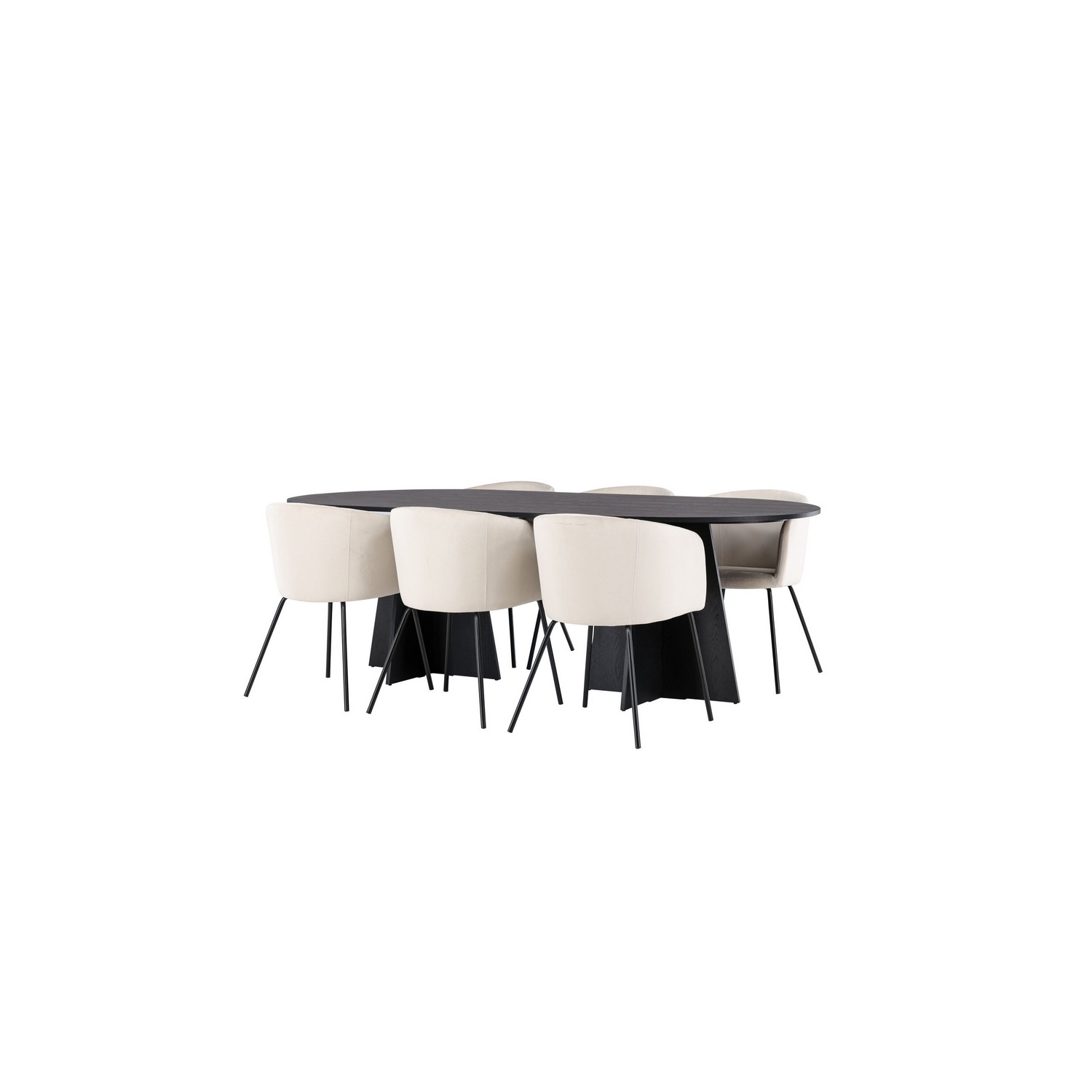 Spisegruppe Venture Home Bootcut Oval med 6 Berit Stoler
