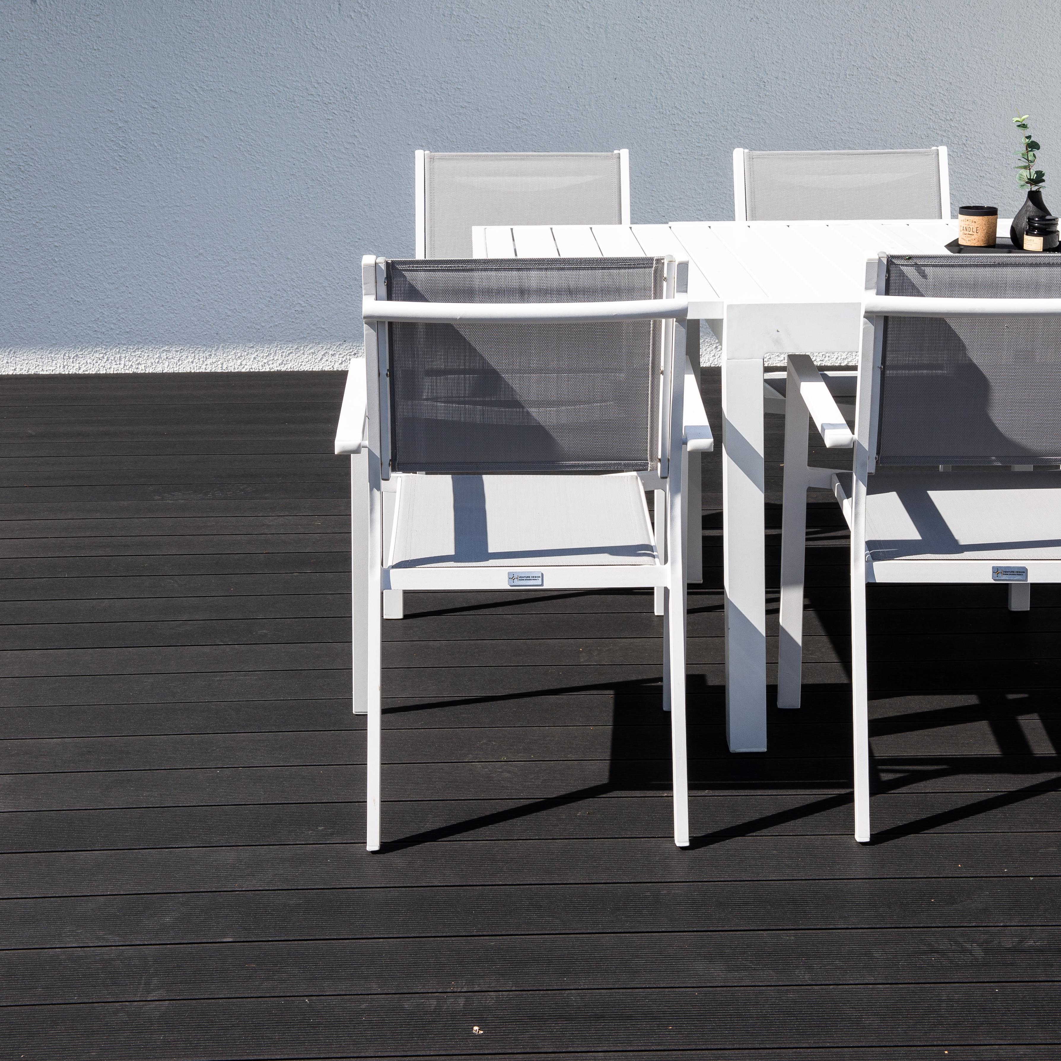 Spisegruppe Venture Home Madrid 160/240 med 8 Copacabana Spisestoler