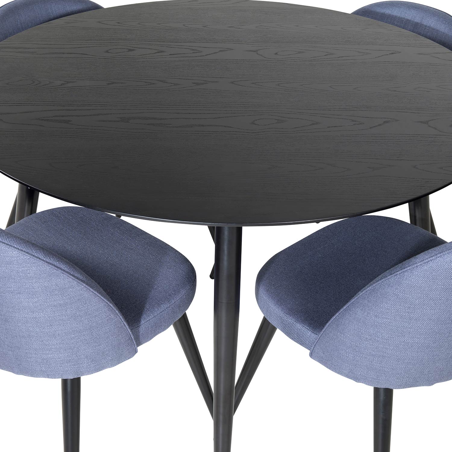 Spisegruppe Venture Home Dipp Ø115 cm med 4 Velvet Stoler