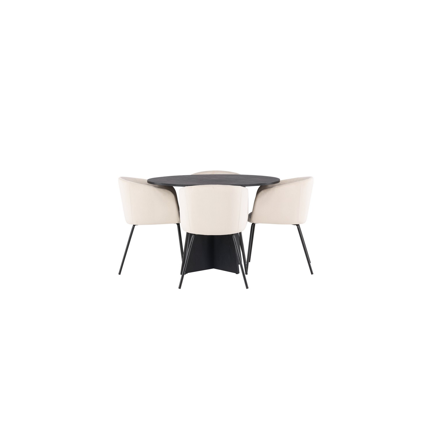 Spisegruppe Venture Home Bootcut Ø110 cm med 4 Berit Stoler