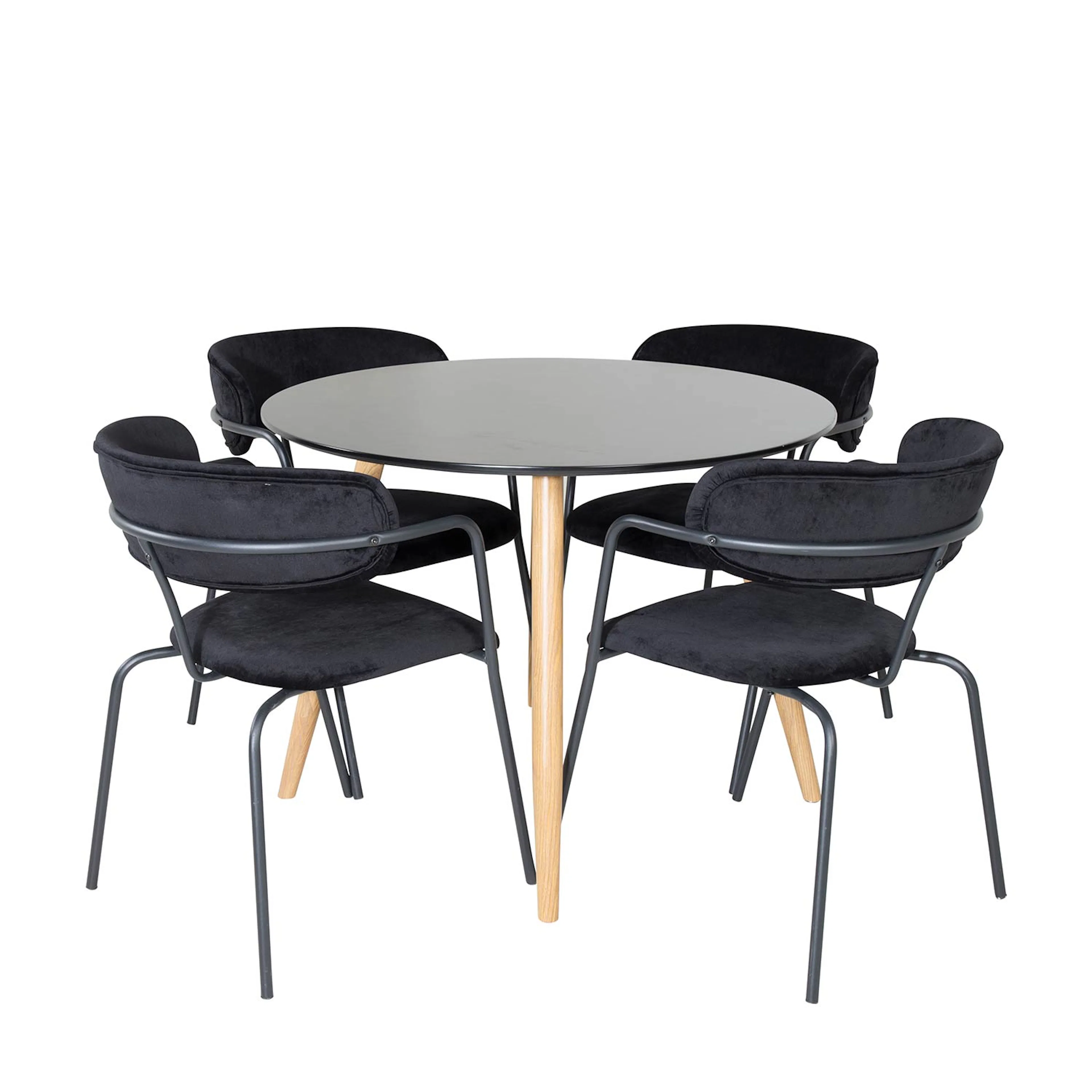 Spisegruppe Venture Home Plake med 4 Aris Karmstoler Rundt
