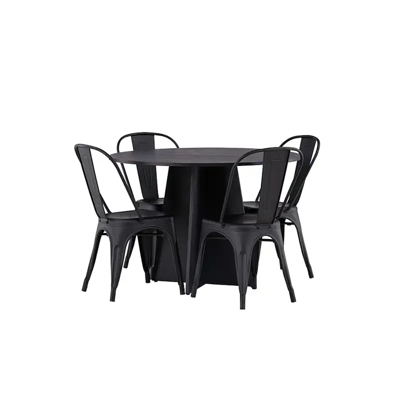 Spisegruppe Venture Home Bootcut Ø110 cm med 4 Tempe Stoler