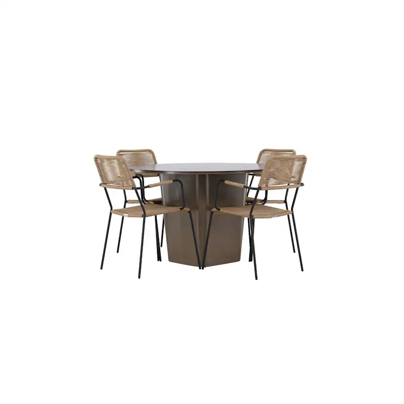 Hagegruppe Venture Home Santa Fe med 4 Lindos Lenestoler