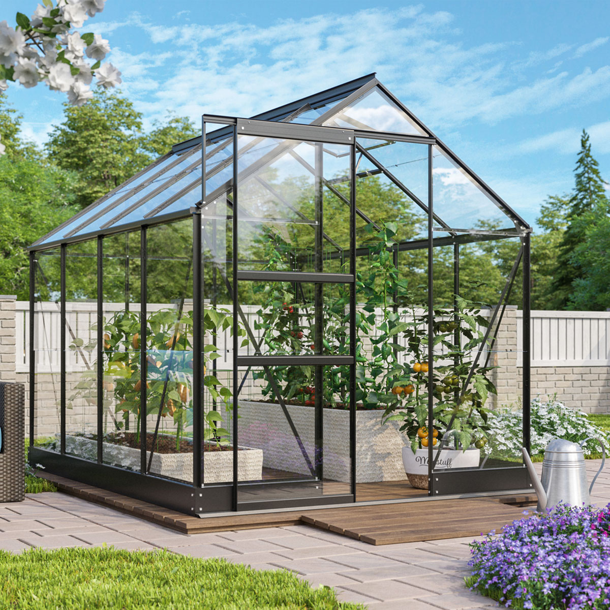 Drivhus Vitavia Apollo Aluminium med Sokkel