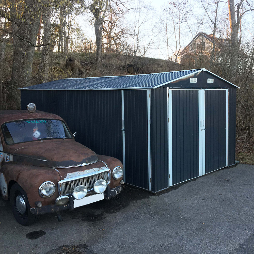 Garasje Metalcraft 18m² Antrasitt/Hvit