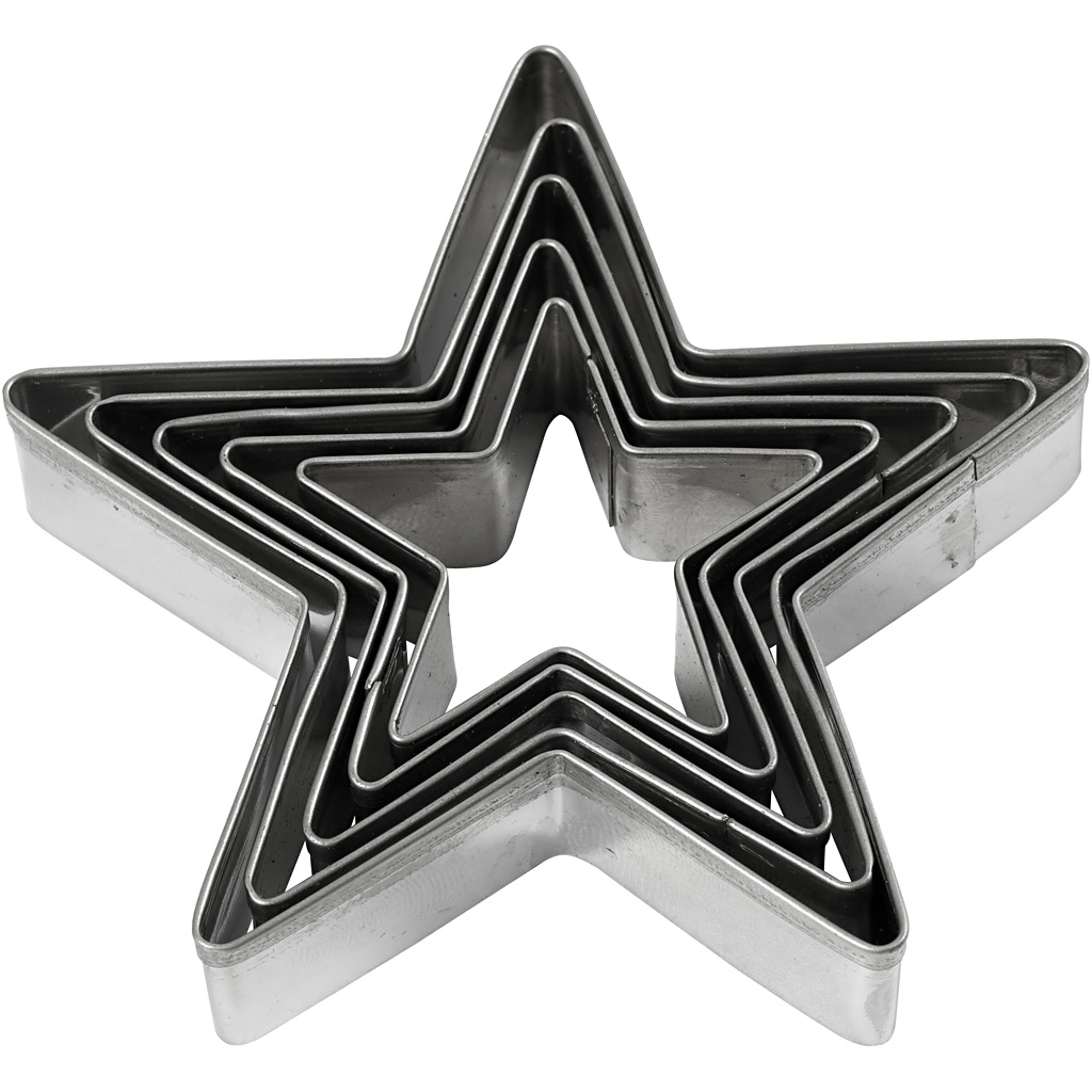 Utstikksformer Creativ Company Stjerne Str 8 cm 5 St/1 Pk