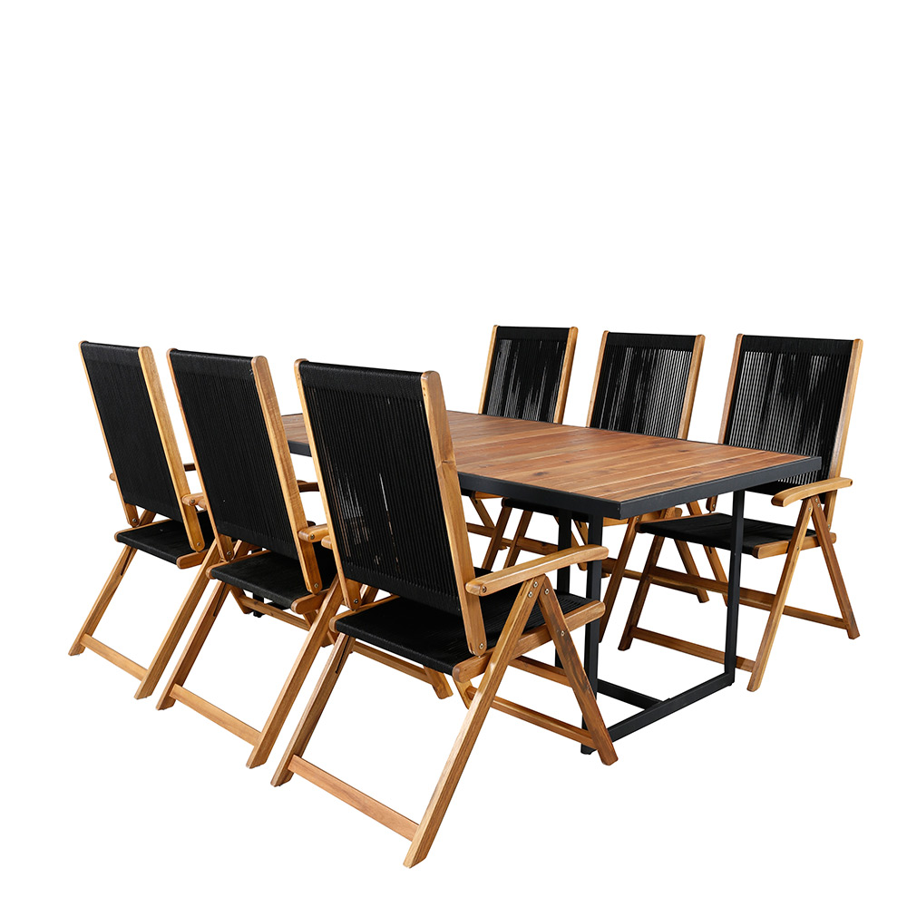 Spisegruppe Venture Home King med 6 Lumi Sammenleggbara Spisestoler