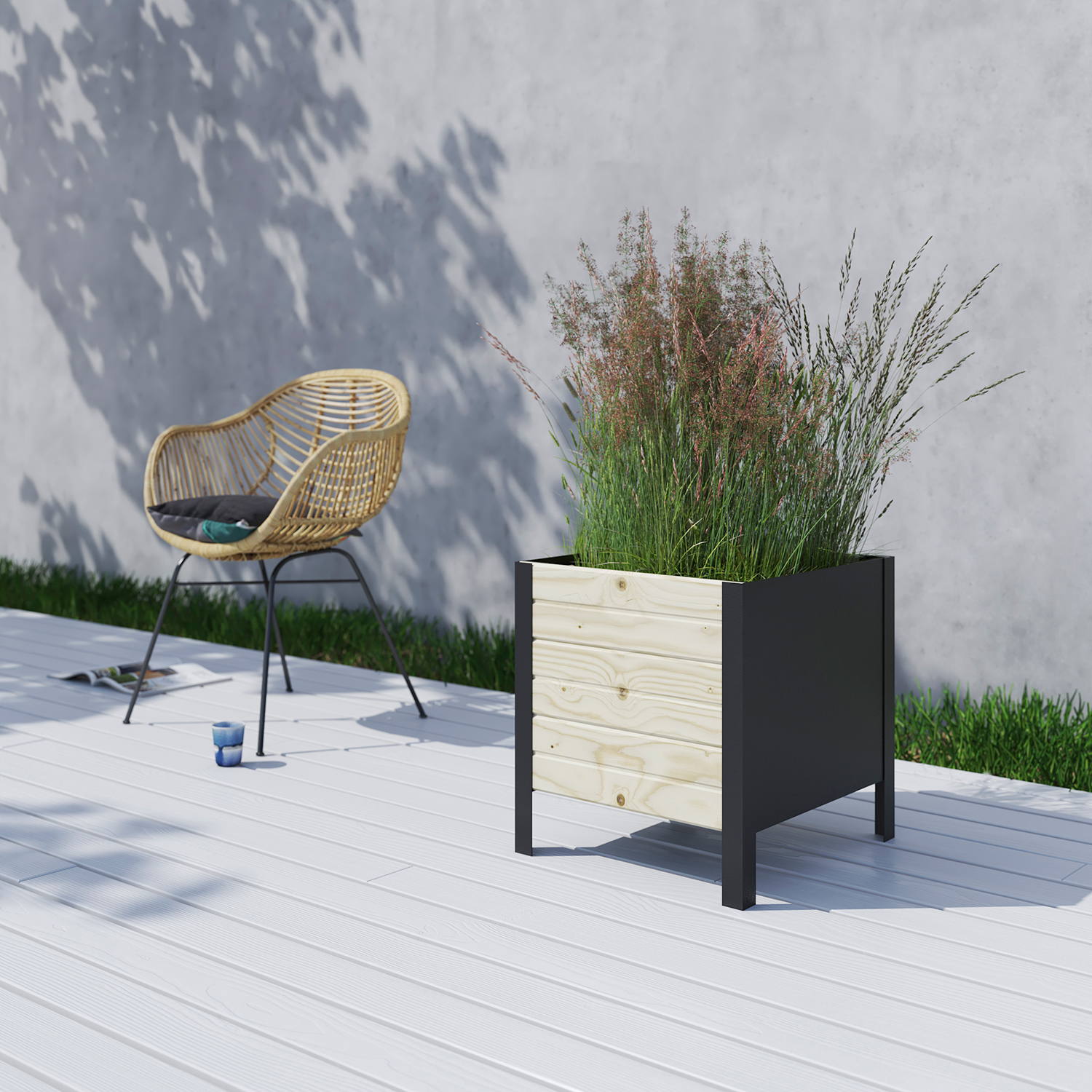Blomsterkasse PLUS Classic med Stålgavel 46 cm
