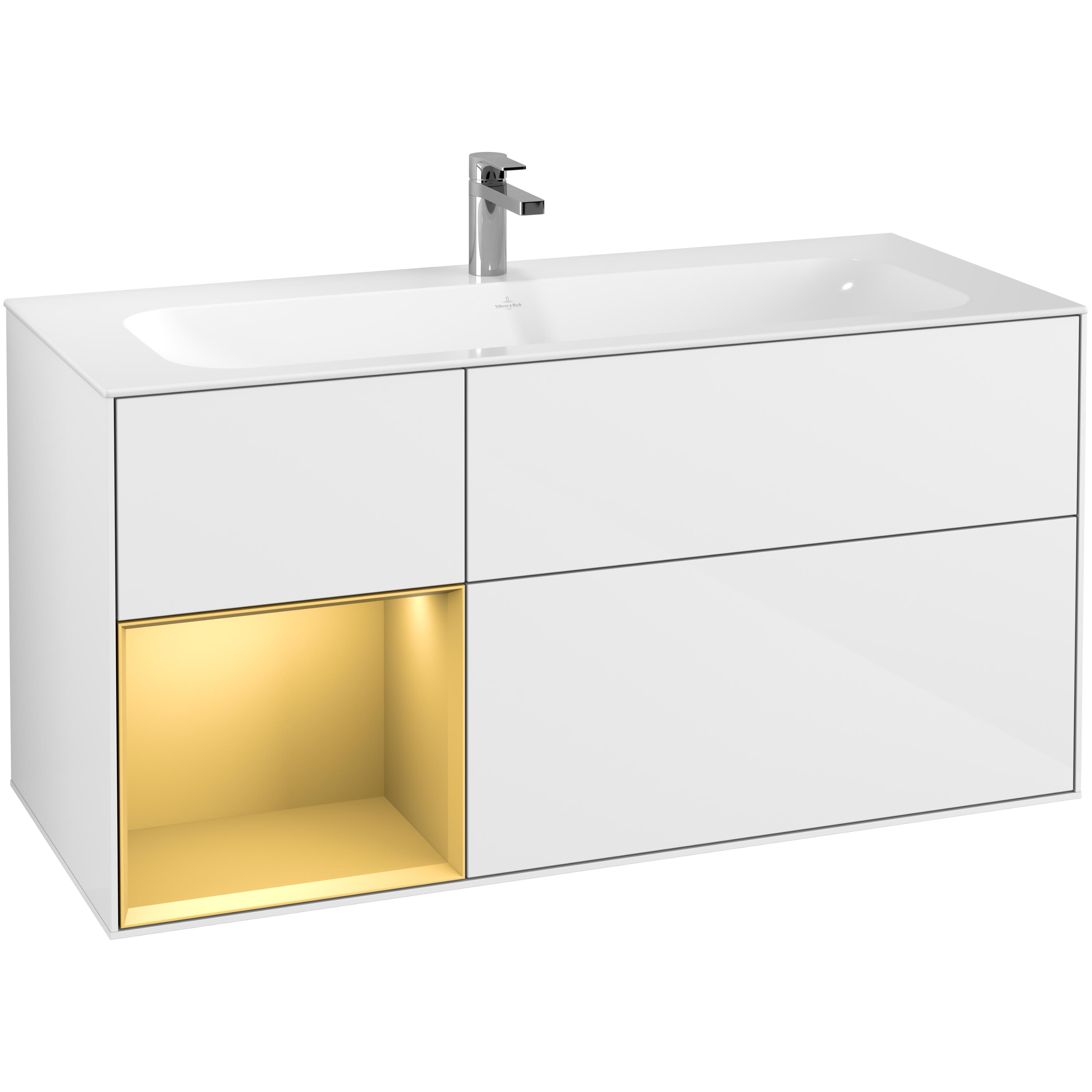 Tvättställsskåp Villeroy & Boch Finion med 3 Lådor och Hylla för Inbyggt Tvättställ
