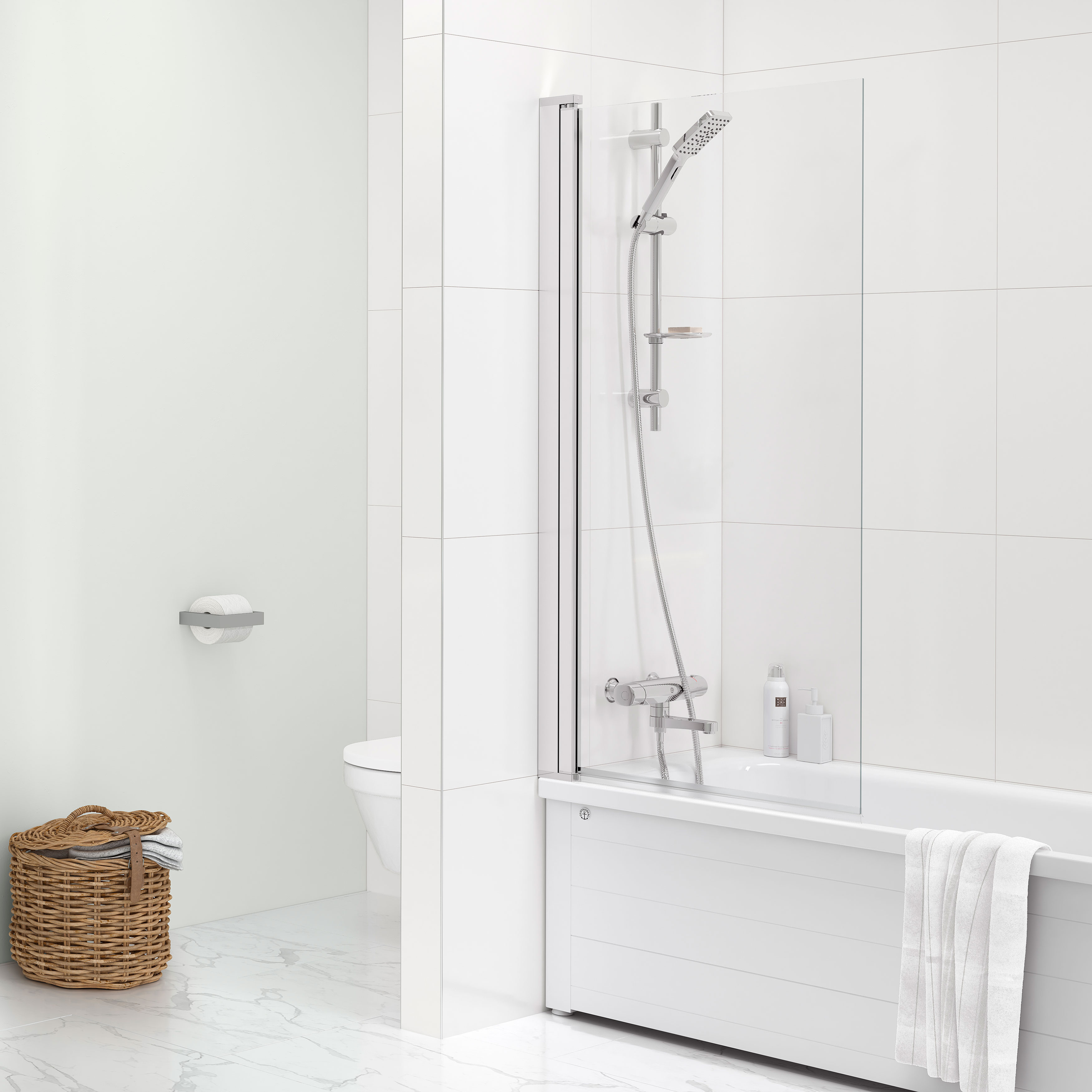 Gustavsberg Square badkarsdörr, rak 80cm 790x1390 mm