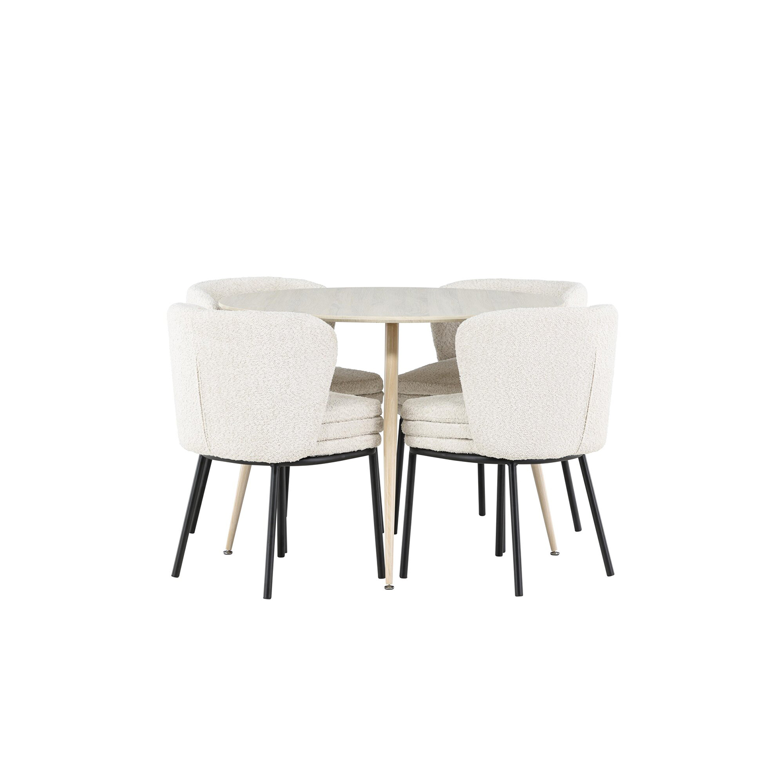 Spisegruppe Venture Home Plaza Ø100 med 4 stk Agnes Stoler