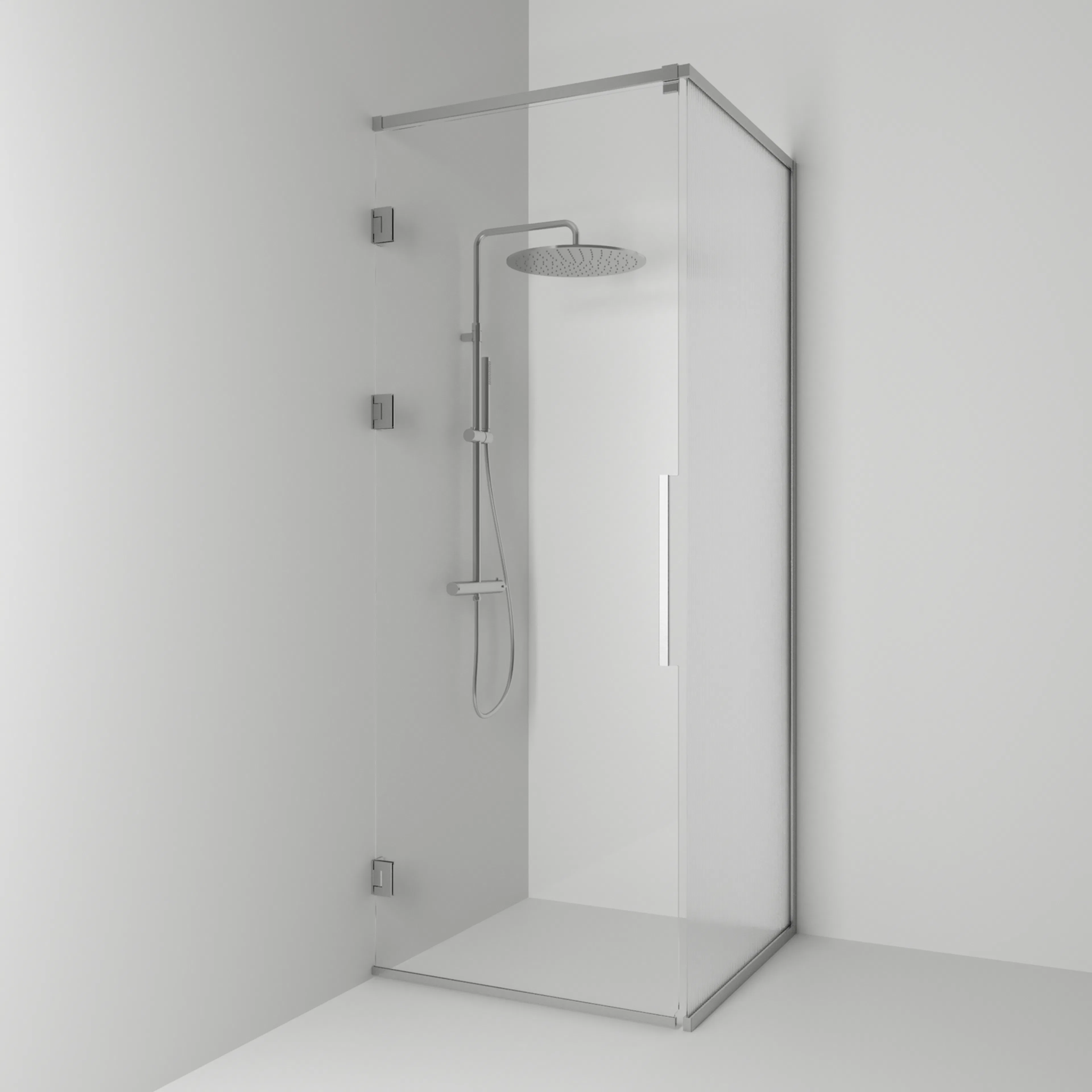 Hörn Langfoss Ma/Li 80x82x230 BxDxH: 800 x 820 x 2300 mm, Profil: Alu matt, Linjeglas