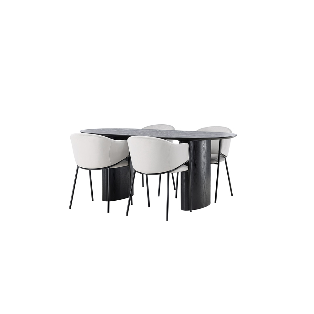 Spisegruppe Venture Home Isolde med 4 stk Evelina Stoler