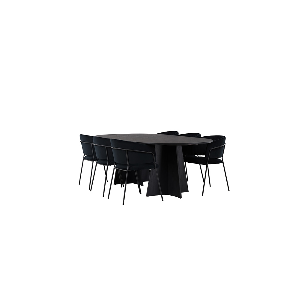 Spisegruppe Venture Home Bootcut med 6 stk Selma Stoler