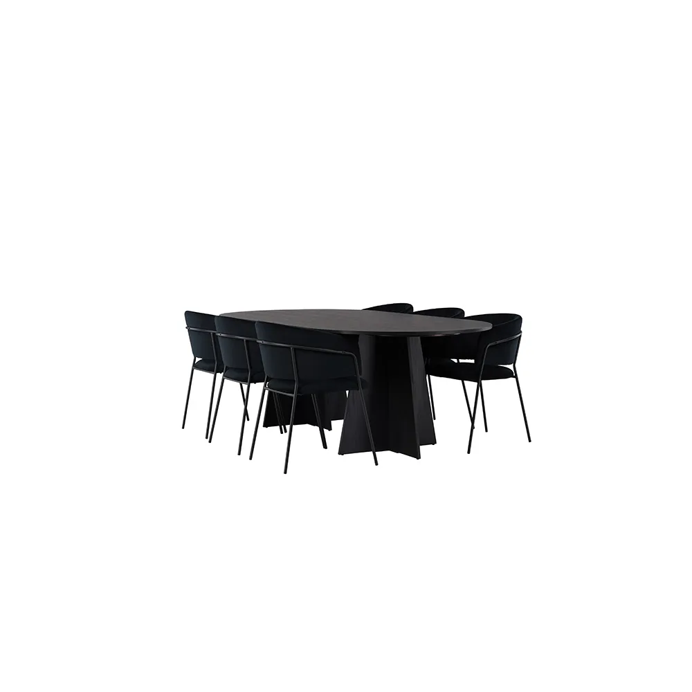Spisegruppe Venture Home Bootcut med 6 stk Selma Stoler