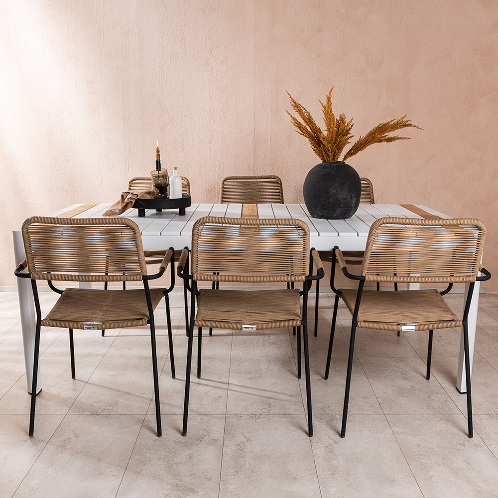Spisegruppe Venture Home Togo med 6 Lindos Stoler