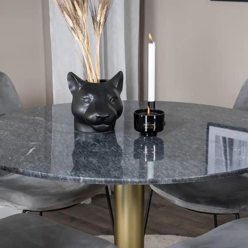 Spisegruppe Venture Home Estelle med 4 Muscot Stoler Fløyel