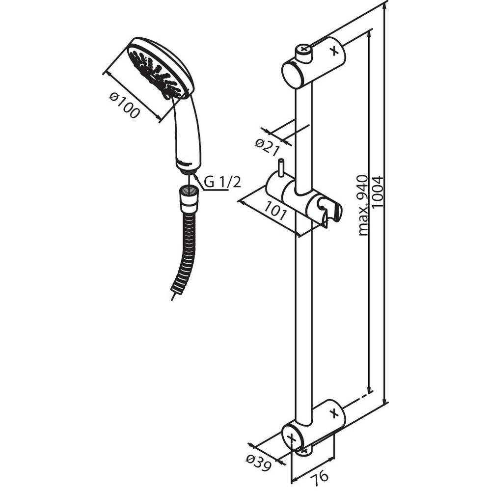 Dusjsett Damixa Fair Jet Flex Extended