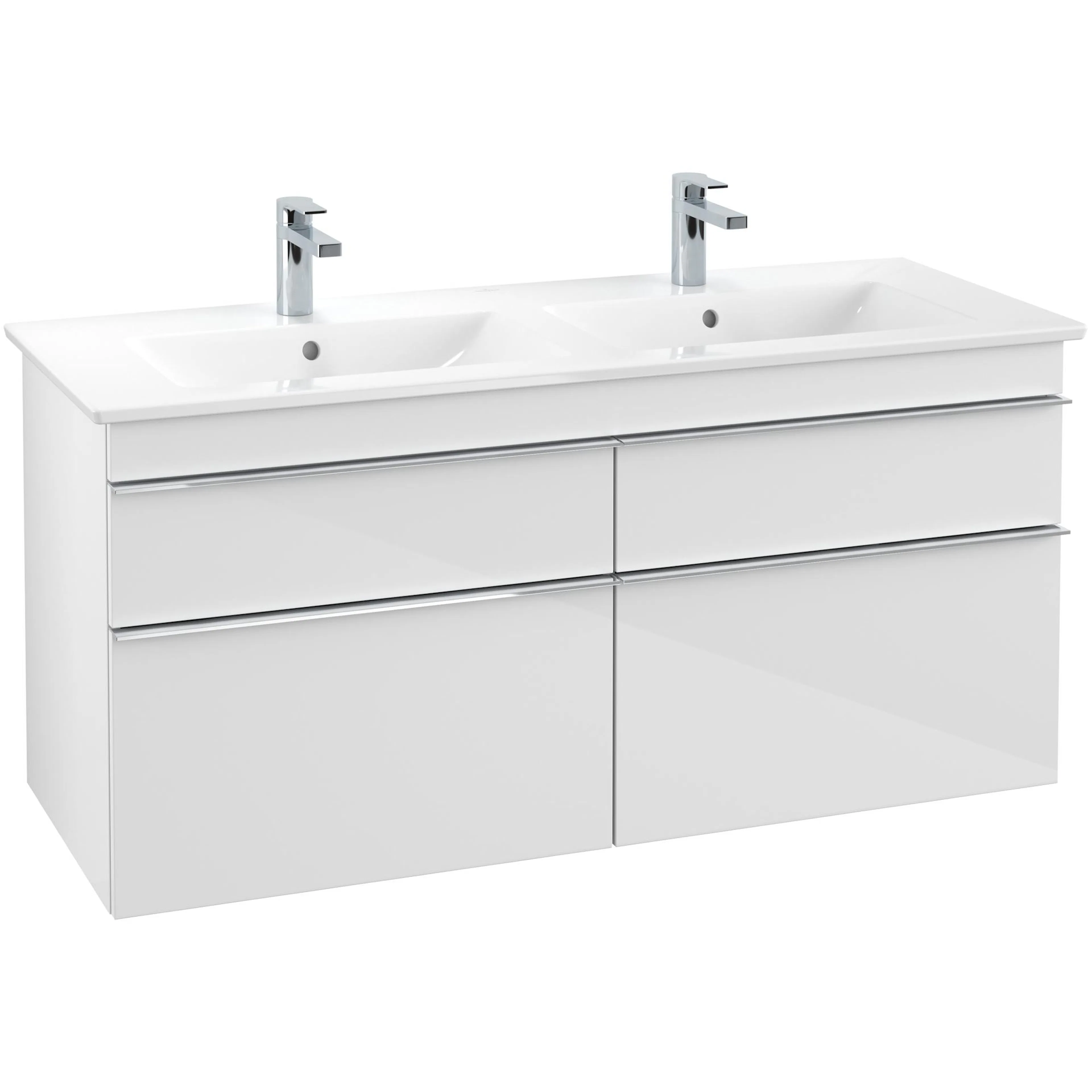 Tvättställsskåp Villeroy & Boch Venticello 125 cm med  4 Lådor för Dubbla Tvättställ