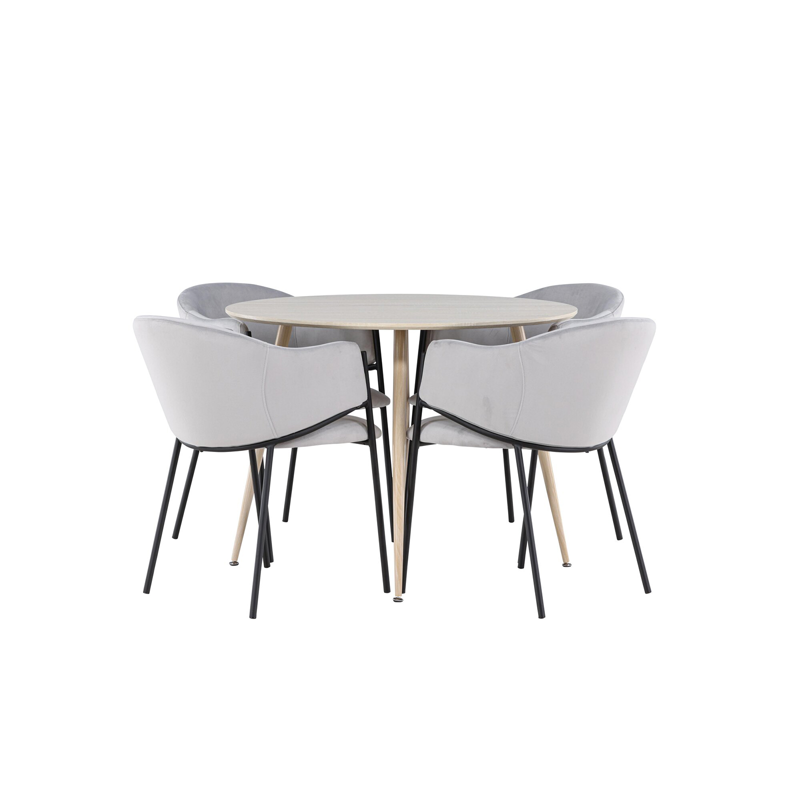 Spisegruppe Venture Home Plaza Ø100 med 4 stk Evelina Stoler