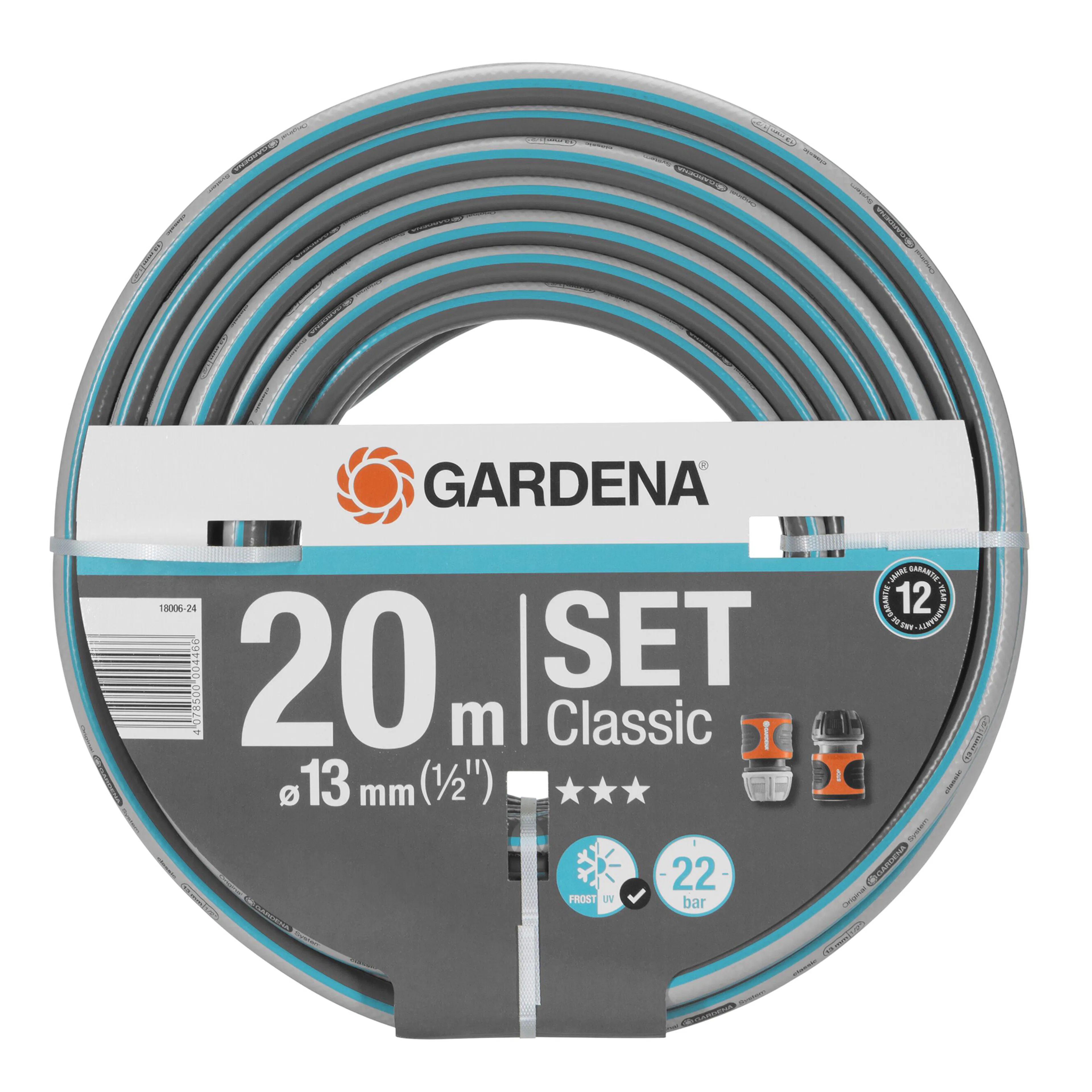 Slange Gardena Classic 13mm med Kobling, 20 m