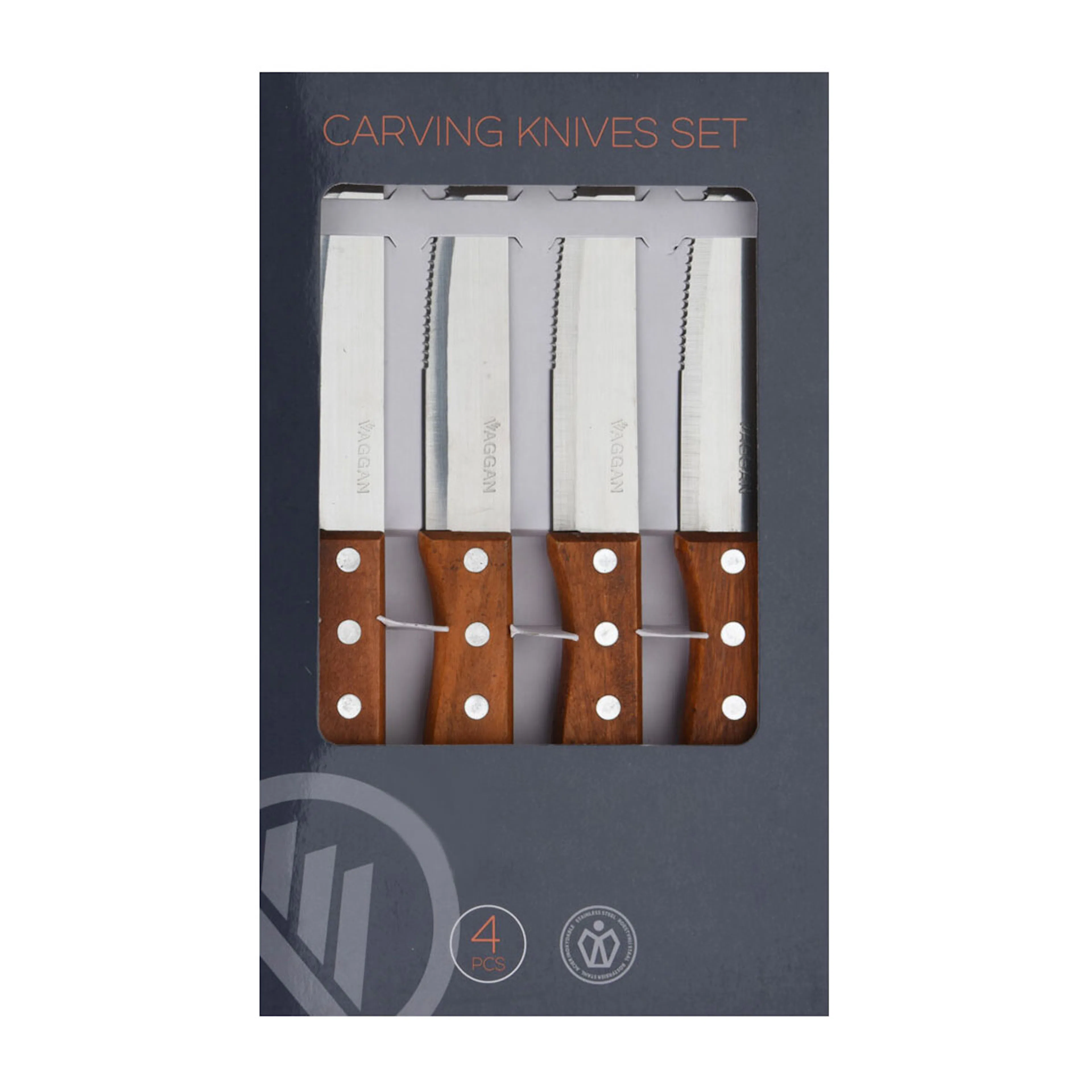 Kjøttkniver Landmann med Trehåndtak 4-pk