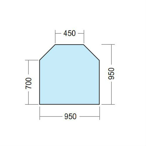 Gulvglass Kaminexperten 950 x 950 Sekskantet