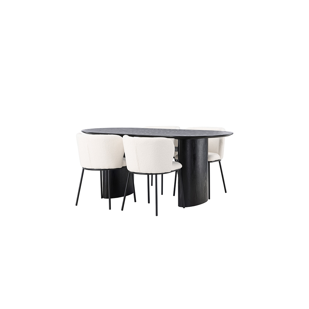 Spisegruppe Venture Home Isolde med 4 stk Edina Stoler