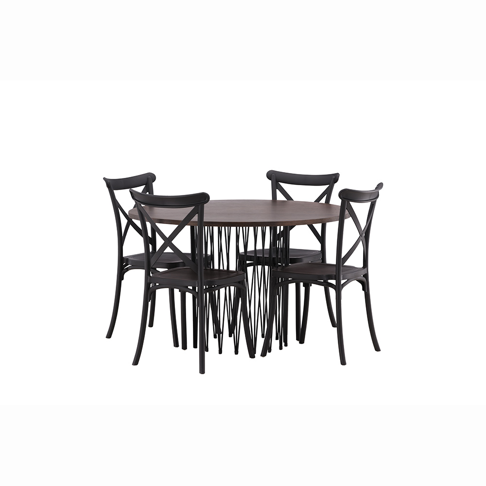 Spisegruppe furniture/fashion Stone Rund med 4 Crosett Stoler