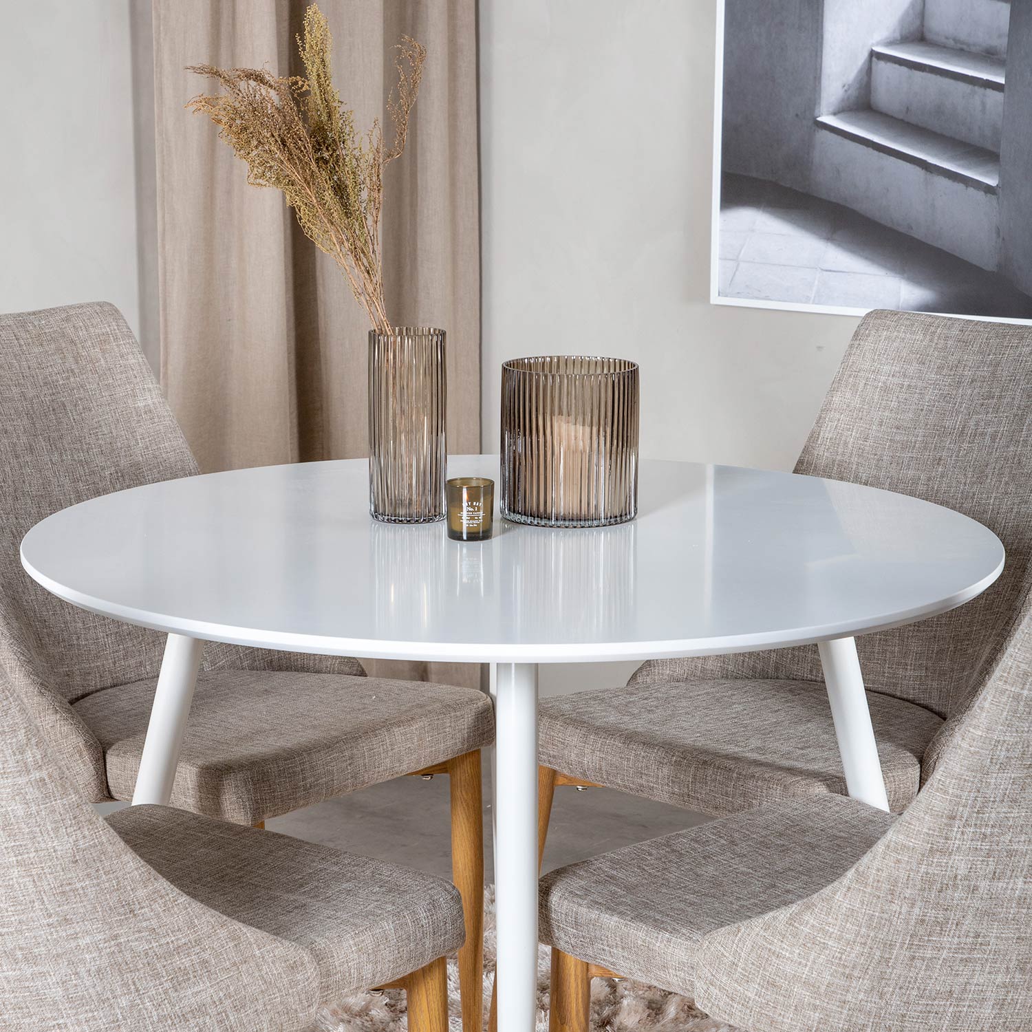 Spisegruppe Venture Home Plake1 med 4 Laura Stoler Polyester Rundt