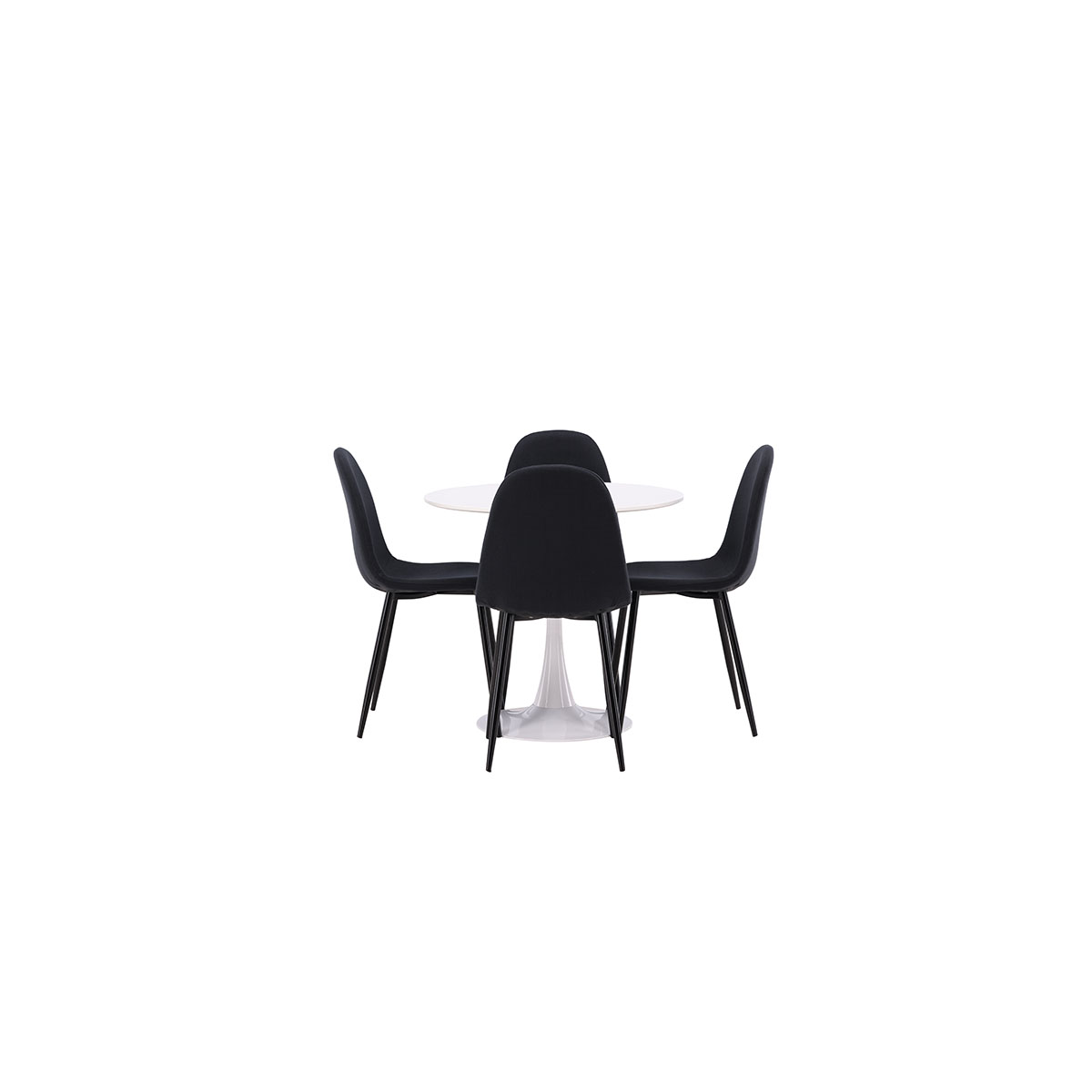 Spisegruppe Venture Home Hamden Ø80 cm med 4 Polar Stoler